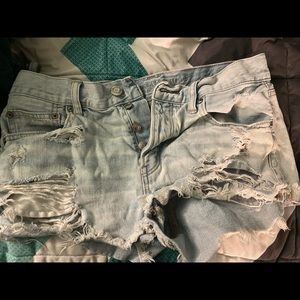 american eagle button up shorts